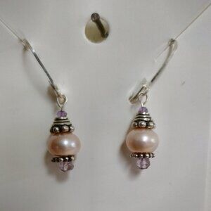 Handcrafted Pearl & Sterling Silver Drop Earrings